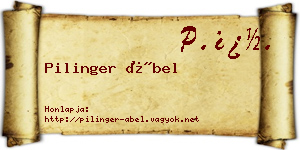 Pilinger Ábel névjegykártya